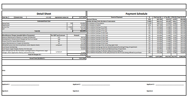 Sugee Lake District Thane Costing Plan